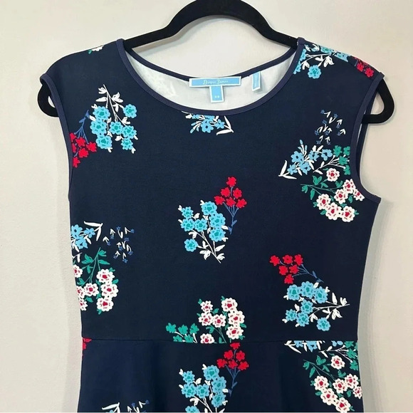 Draper James Women’s Sleeveless Dark Blue Navy Floral Slip-On Dress Size XS GUC - Picture 3 of 9
